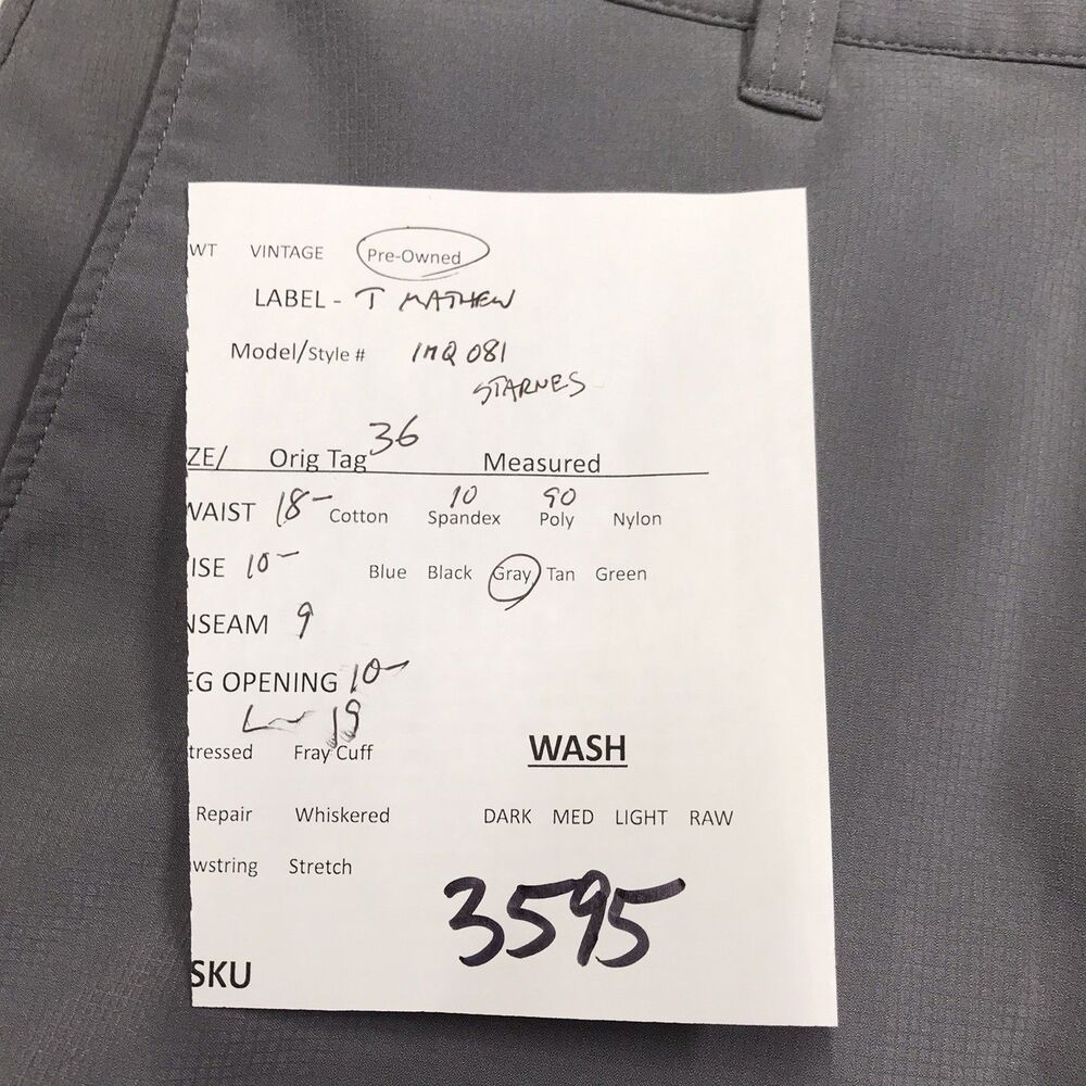 TRAVIS MATHEW Starnes Golf Shorts Men 36 Gray Performance Rip Stop Stretch Chino - Picture 11 of 11
